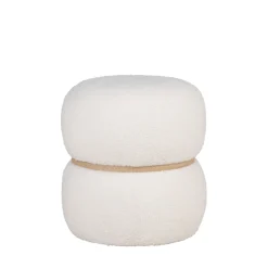 Hot House Nordic MILFORD Pouf rond en tissu bouclette ø38cm