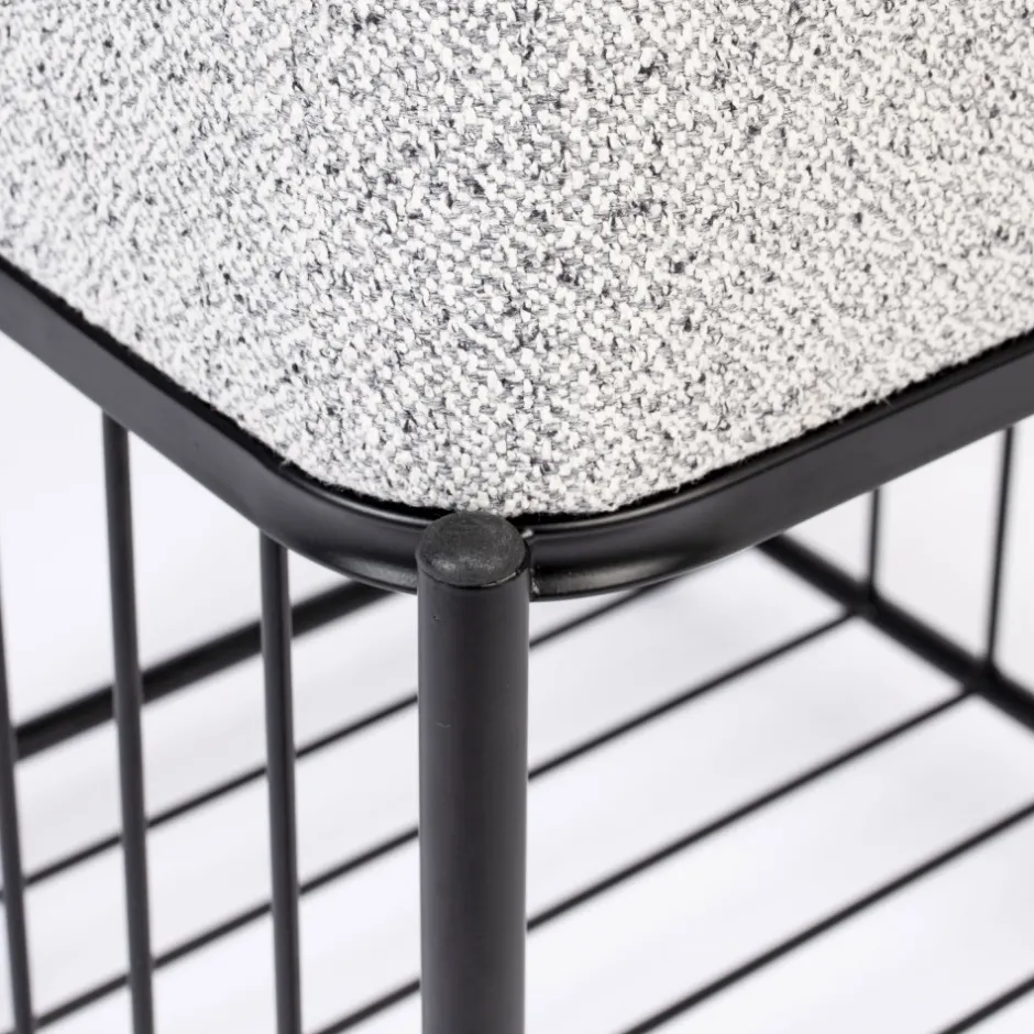 Online No name MILOU Tabouret carré en tissu et métal