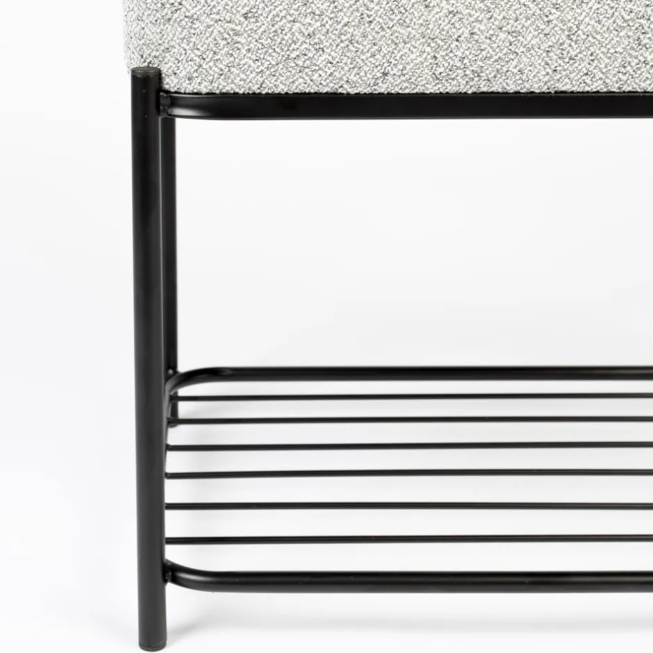 Sale No name MILOU Tabouret rectangulaire en tissu et métal