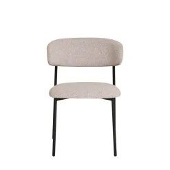 New House Nordic MIRA Lot de 2 chaises en tissu bouclette et métal