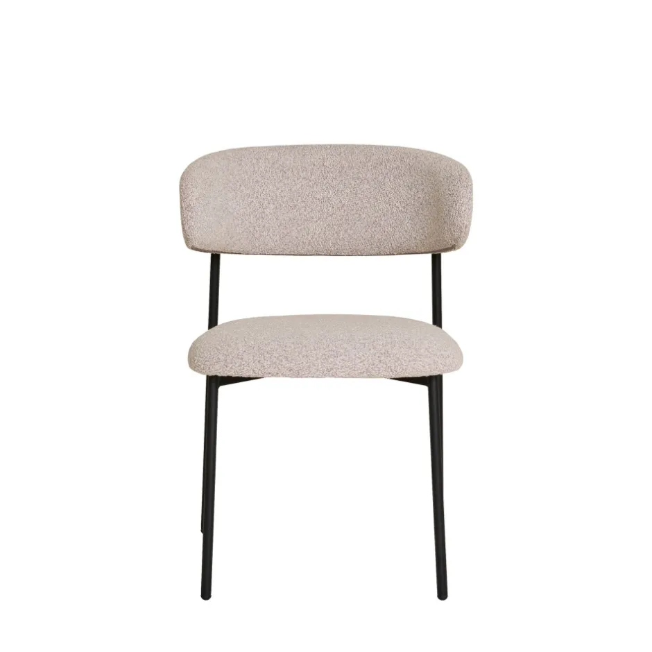 New House Nordic MIRA Lot de 2 chaises en tissu bouclette et métal