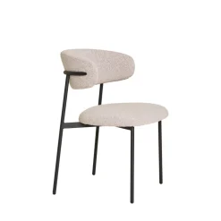 New House Nordic MIRA Lot de 2 chaises en tissu bouclette et métal