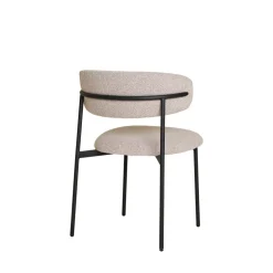 New House Nordic MIRA Lot de 2 chaises en tissu bouclette et métal
