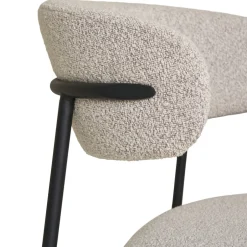 New House Nordic MIRA Lot de 2 chaises en tissu bouclette et métal