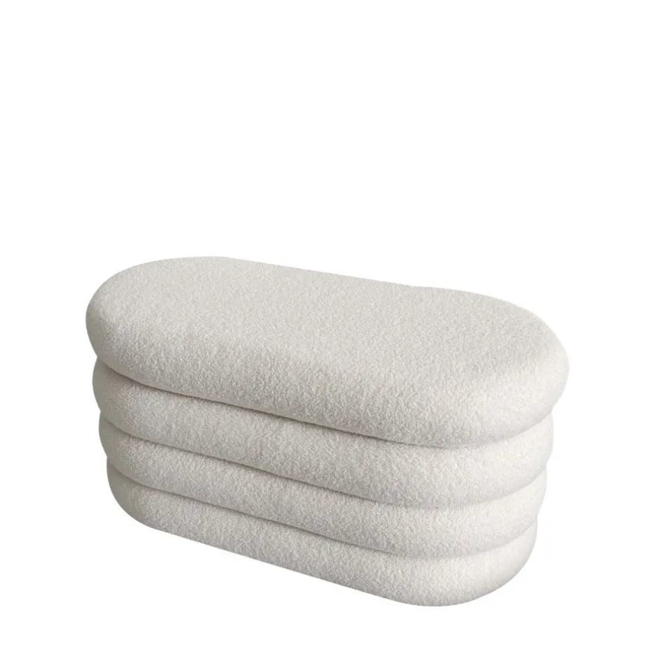 Sale Drawer MIRO Banc coffre en tissu bouclette L85cm