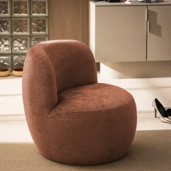Drawer MO Fauteuil rond en tissu chenille
