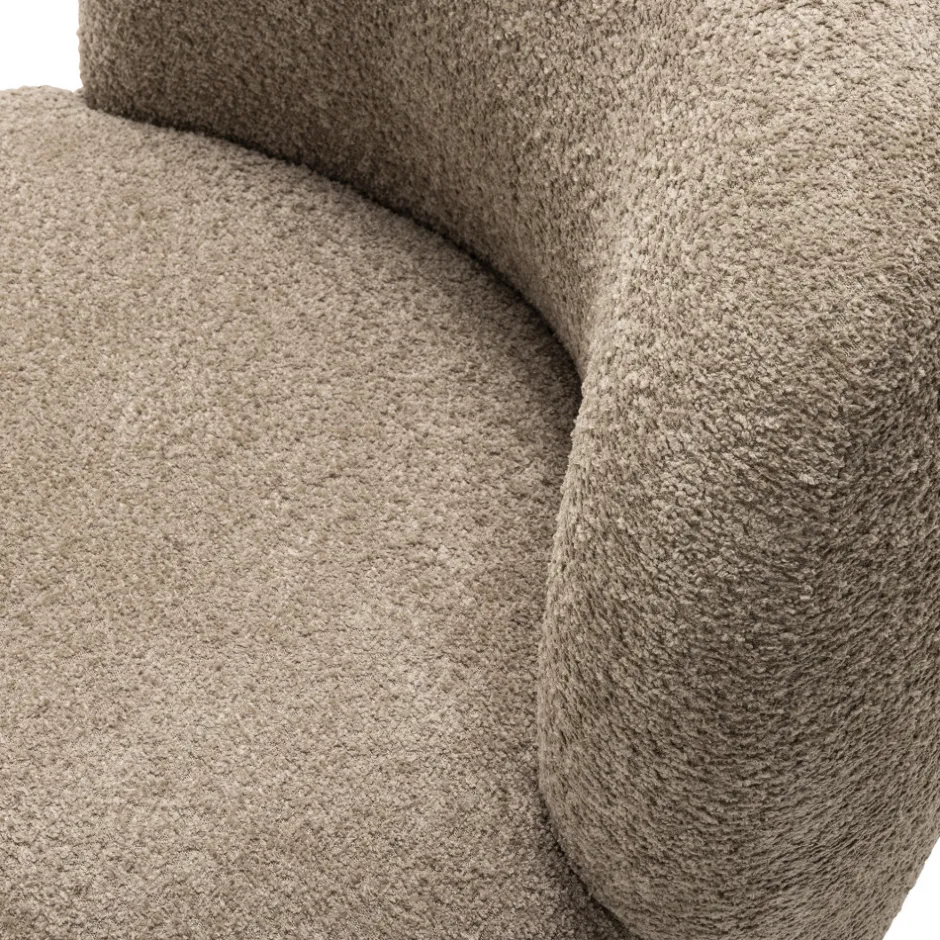 Outlet Drawer MO Fauteuil rond en tissu bouclette