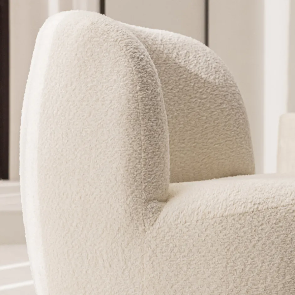 Outlet Drawer MO Fauteuil rond en tissu bouclette
