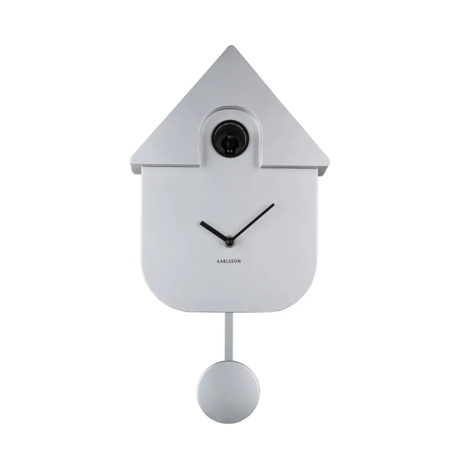 Hot Karlsson MODERN CUCKOO Horloge à pendule finition métallisée