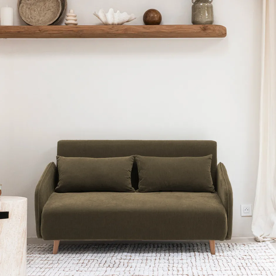 New Drawer MONICA Canapé convertible 2 places en tissu chenille L140cm