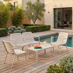 Discount Drawer MORO Salon de jardin 4 places en résine