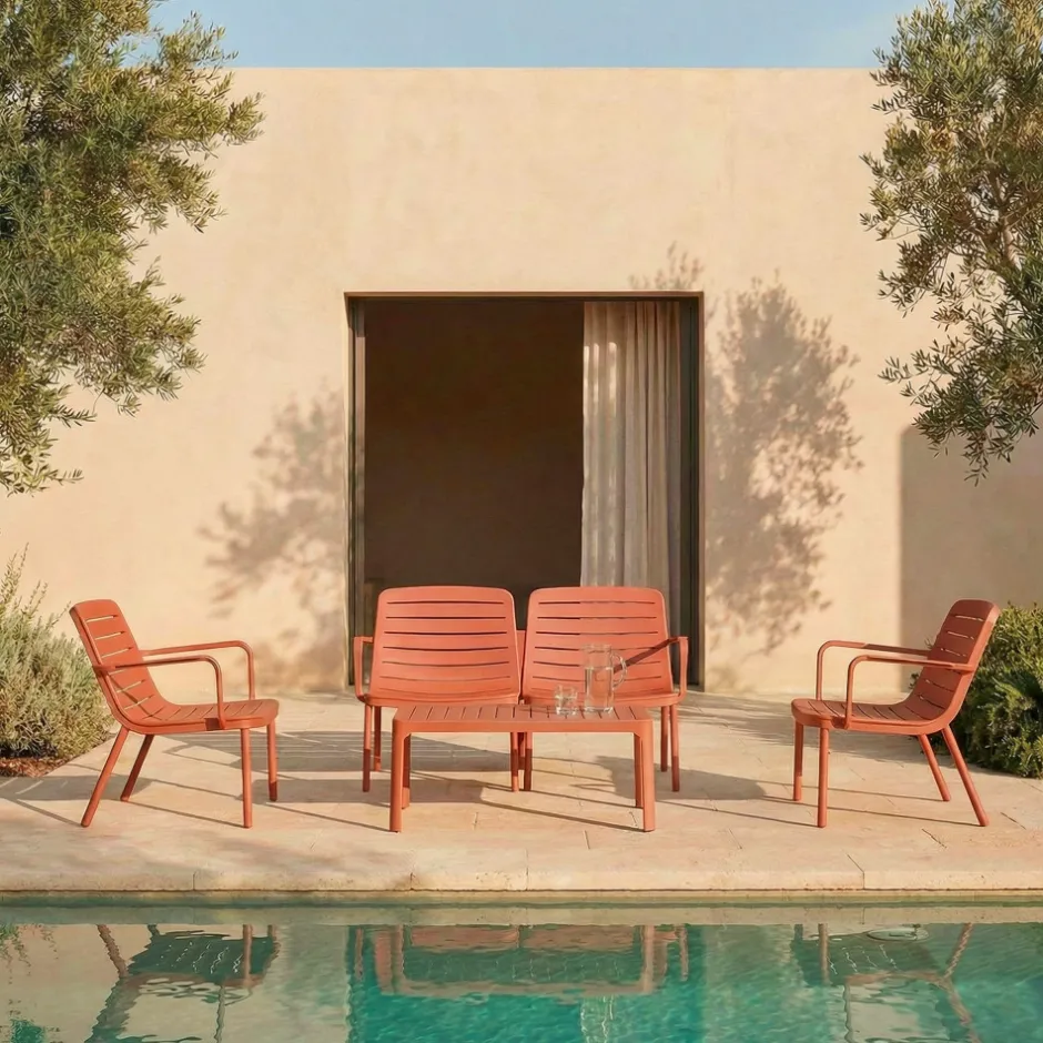 Discount Drawer MORO Salon de jardin 4 places en résine