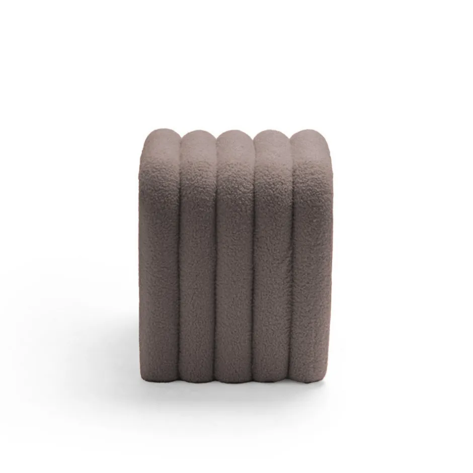 Discount Drawer MUI Lot de 2 tabourets rembourrés en tissu bouclette