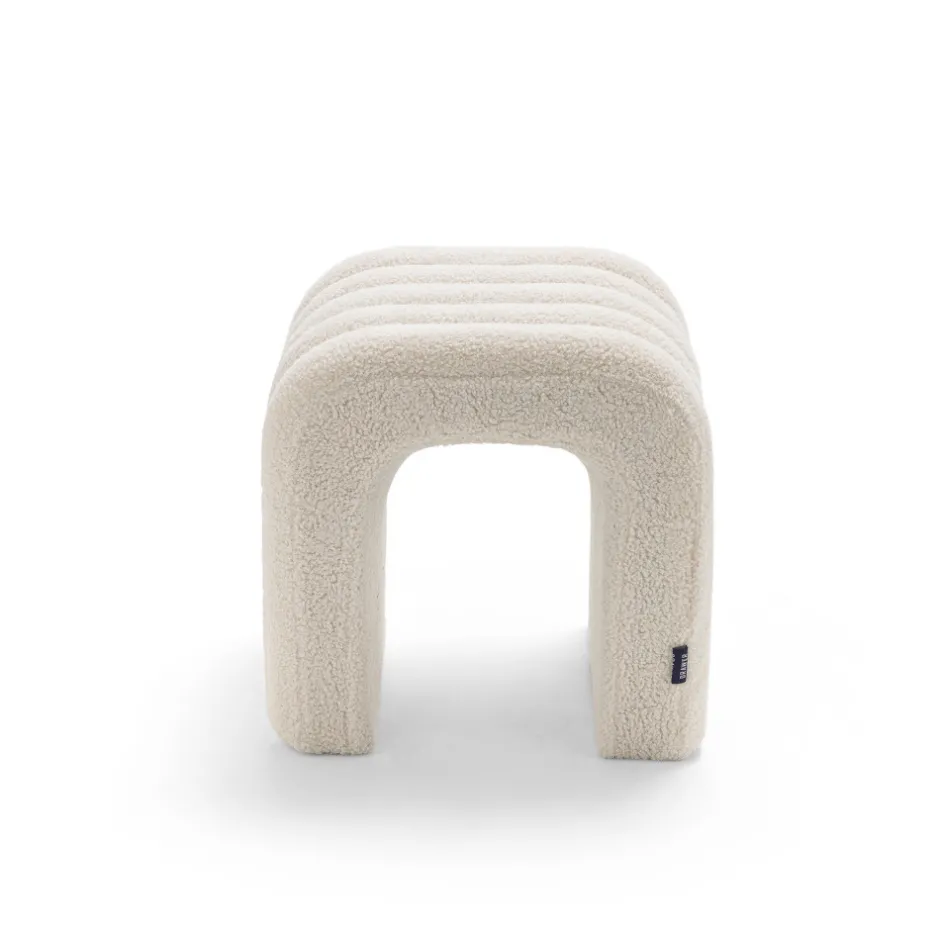 Discount Drawer MUI Lot de 2 tabourets rembourrés en tissu bouclette
