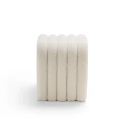 Discount Drawer MUI Lot de 2 tabourets rembourrés en tissu bouclette