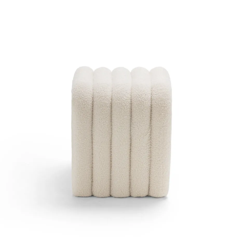 Discount Drawer MUI Lot de 2 tabourets rembourrés en tissu bouclette