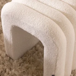 Discount Drawer MUI Lot de 2 tabourets rembourrés en tissu bouclette