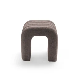 Discount Drawer MUI Lot de 2 tabourets rembourrés en tissu bouclette