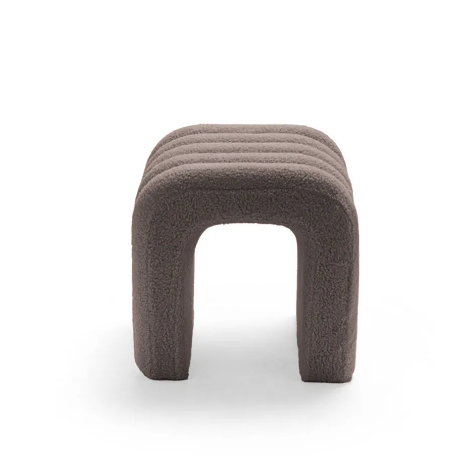 Discount Drawer MUI Lot de 2 tabourets rembourrés en tissu bouclette