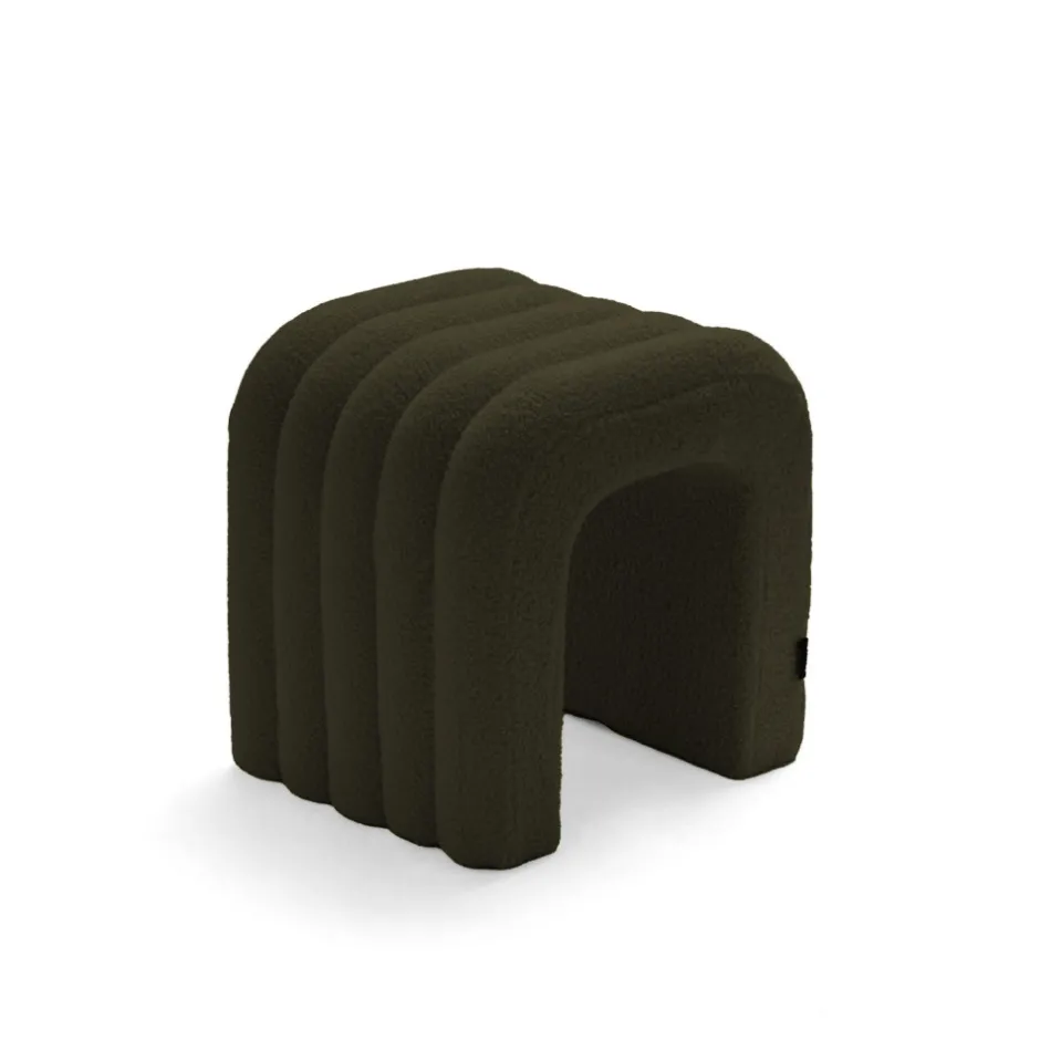 New Drawer MUI Tabouret rembourré en tissu bouclette