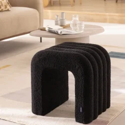 New Drawer MUI Tabouret rembourré en tissu bouclette