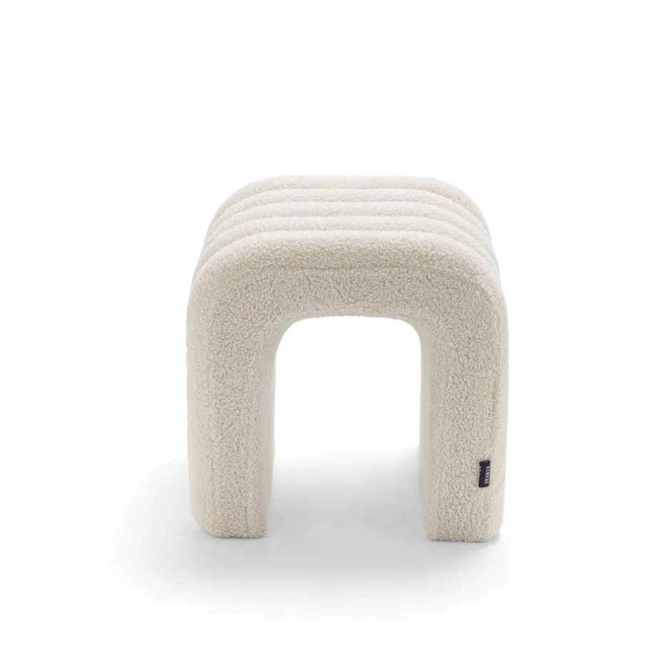 New Drawer MUI Tabouret rembourré en tissu bouclette