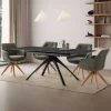 Online No name MYSTARA Table à manger extensible 6 à 8 personnes en céramique et métal 150-200x85cm