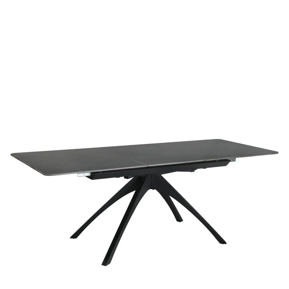 Online No name MYSTARA Table à manger extensible 6 à 8 personnes en céramique et métal 150-200x85cm