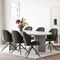 New House Nordic NAGANO Table à manger 10 personnes ovale en bois