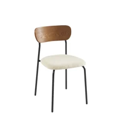 Online No name NALON Lot de 2 chaises en tissu bouclette et métal