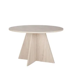 Sale Drawer NARO Table à manger 4 personnes ronde effet travertin