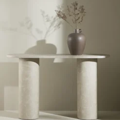 Clearance Venture Home NARVIK Console ovale effet marbre L130cm