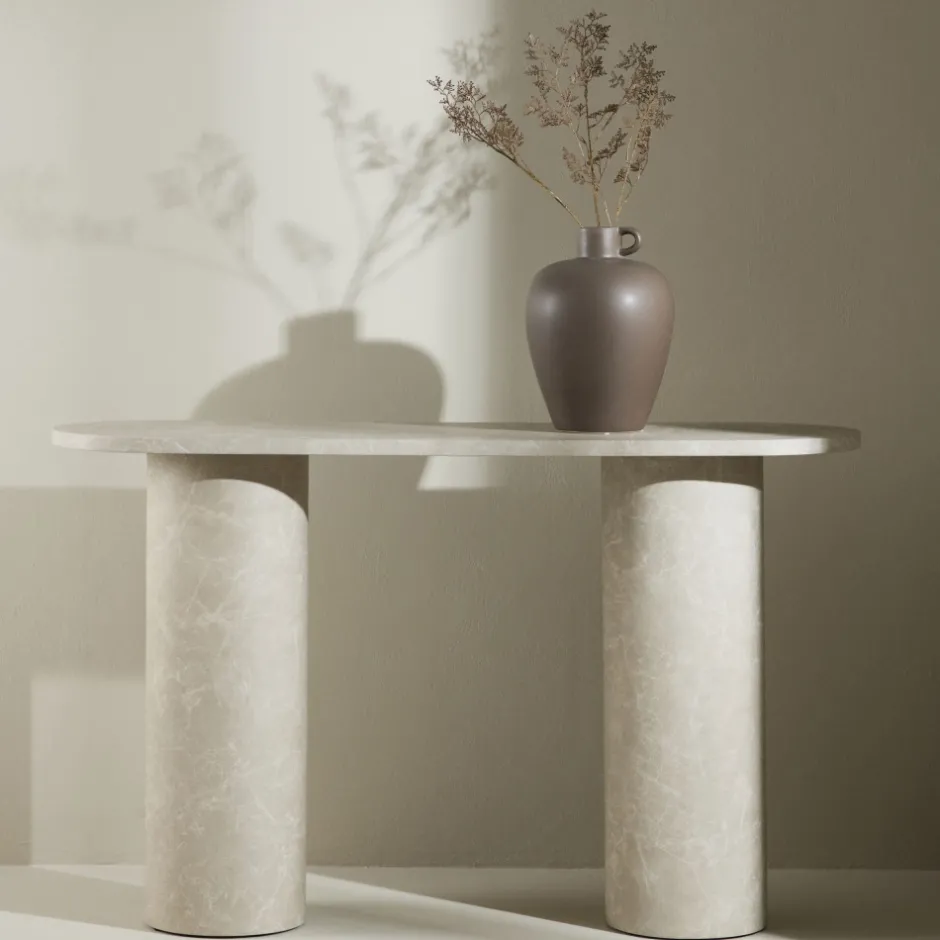 Clearance Venture Home NARVIK Console ovale effet marbre L130cm