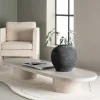 New Venture Home NARVIK Table basse ovale effet marbre 190x60cm