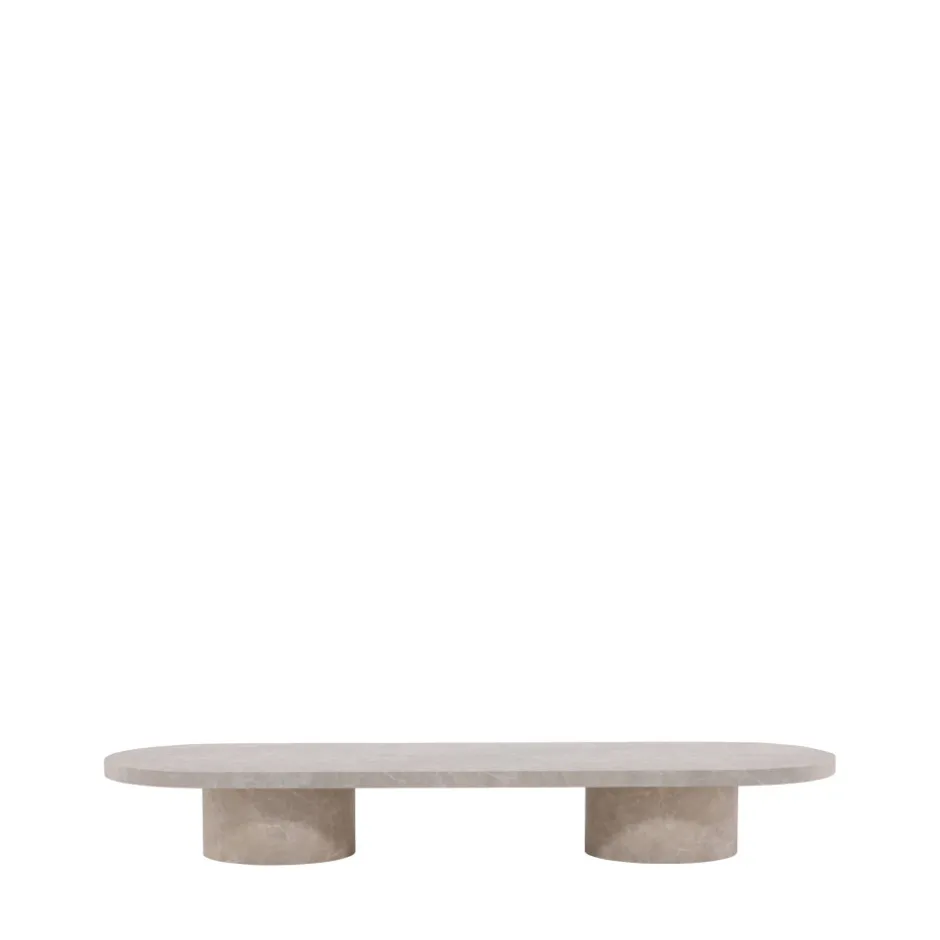New Venture Home NARVIK Table basse ovale effet marbre 190x60cm