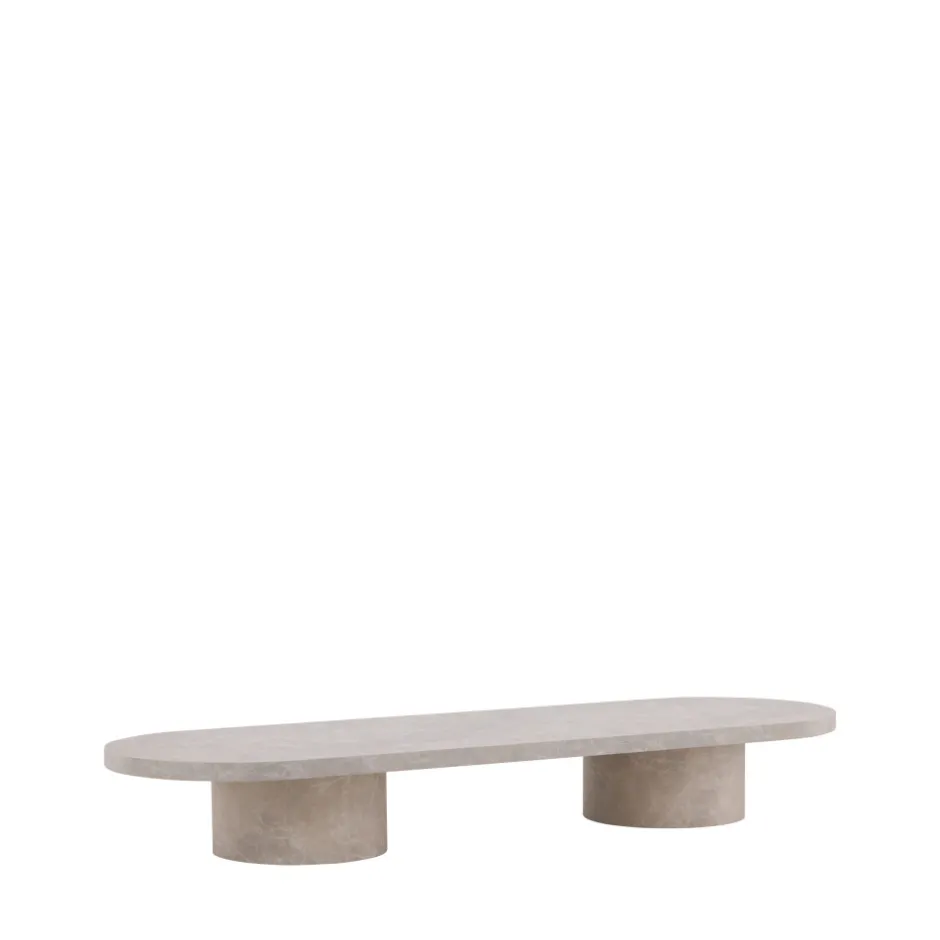 New Venture Home NARVIK Table basse ovale effet marbre 190x60cm