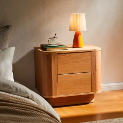 New Drawer NAVAN Table de chevet 2 tiroirs en bois
