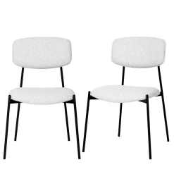 Discount Drawer NELLY Lot de 2 chaises en tissu bouclette et métal