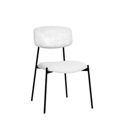Discount Drawer NELLY Lot de 2 chaises en tissu bouclette et métal
