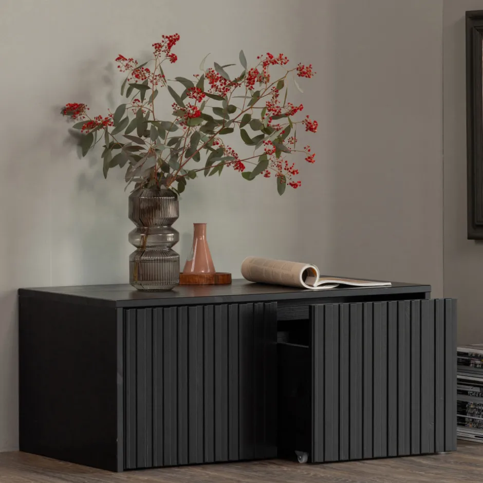 New Woood NEW GRAVURE Banc d'entrée avec rangement en bois L88cm
