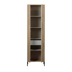 Clearance Woood NEW GRAVURE Colonne de rangement en bois 2 portes 1 tiroir H210cm