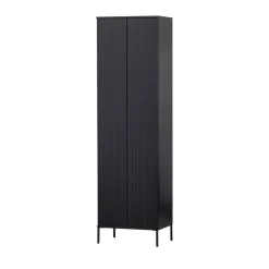 Clearance Woood NEW GRAVURE Colonne de rangement en bois 2 portes 1 tiroir H210cm