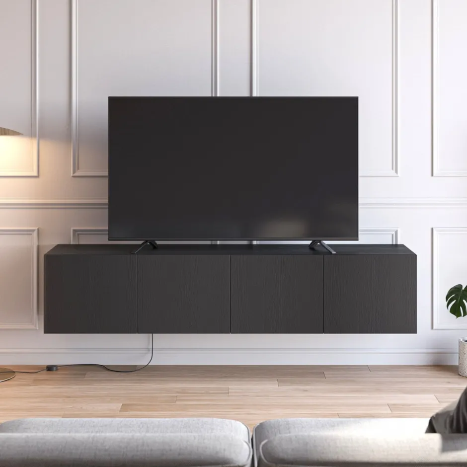Discount No name NEXA Meuble TV suspendu 4 portes en bois L180cm