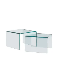 Clearance Drawer NIDO Lot de 2 tables basses gigognes en verre