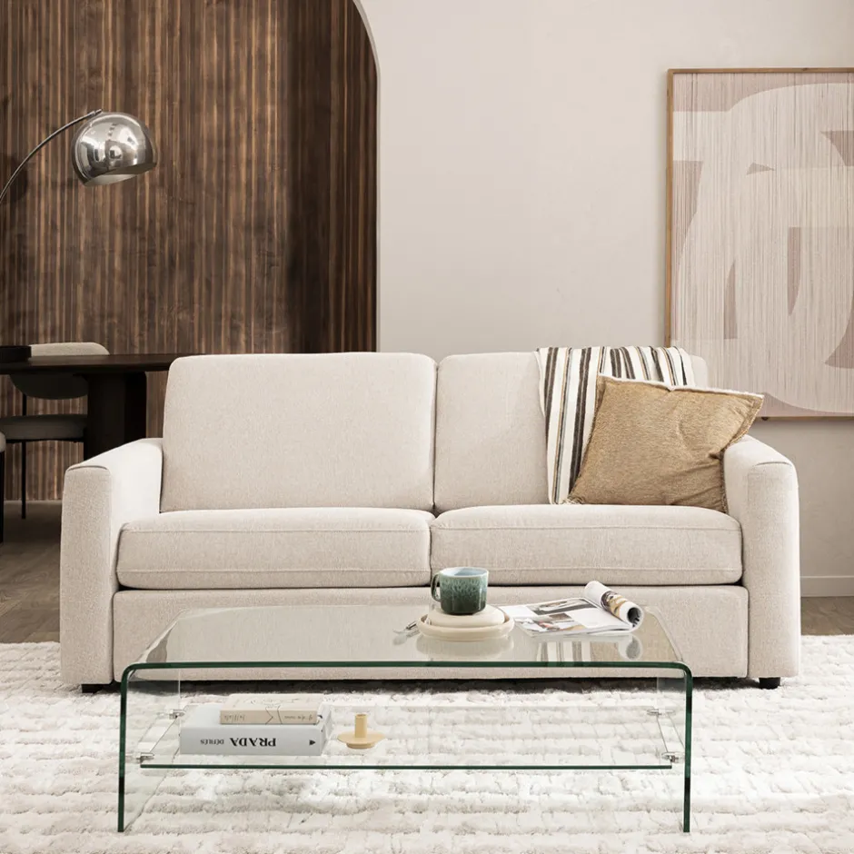 Clearance Drawer NIDO Table basse double plateau en verre L110cm