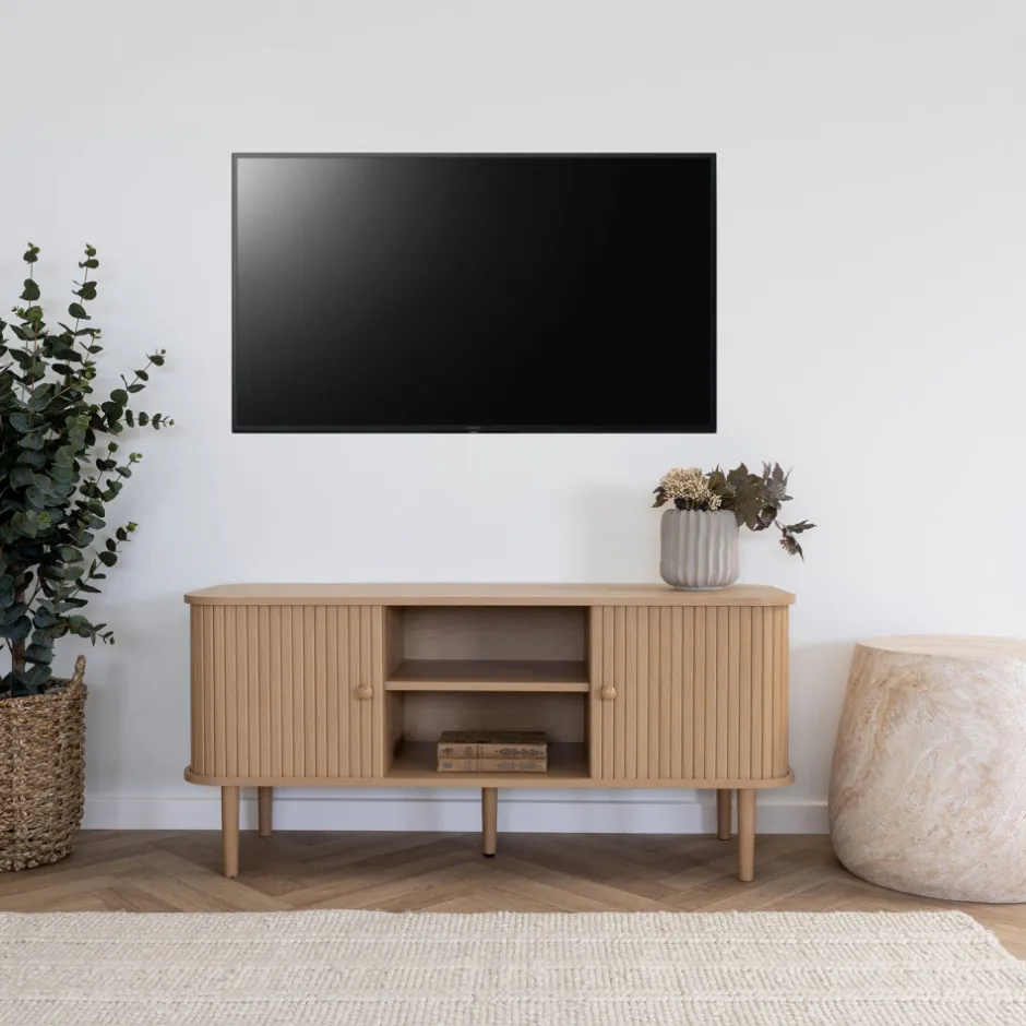 Outlet House Nordic NIKKO Meuble tv 2 portes coulissantes en bois L113cm