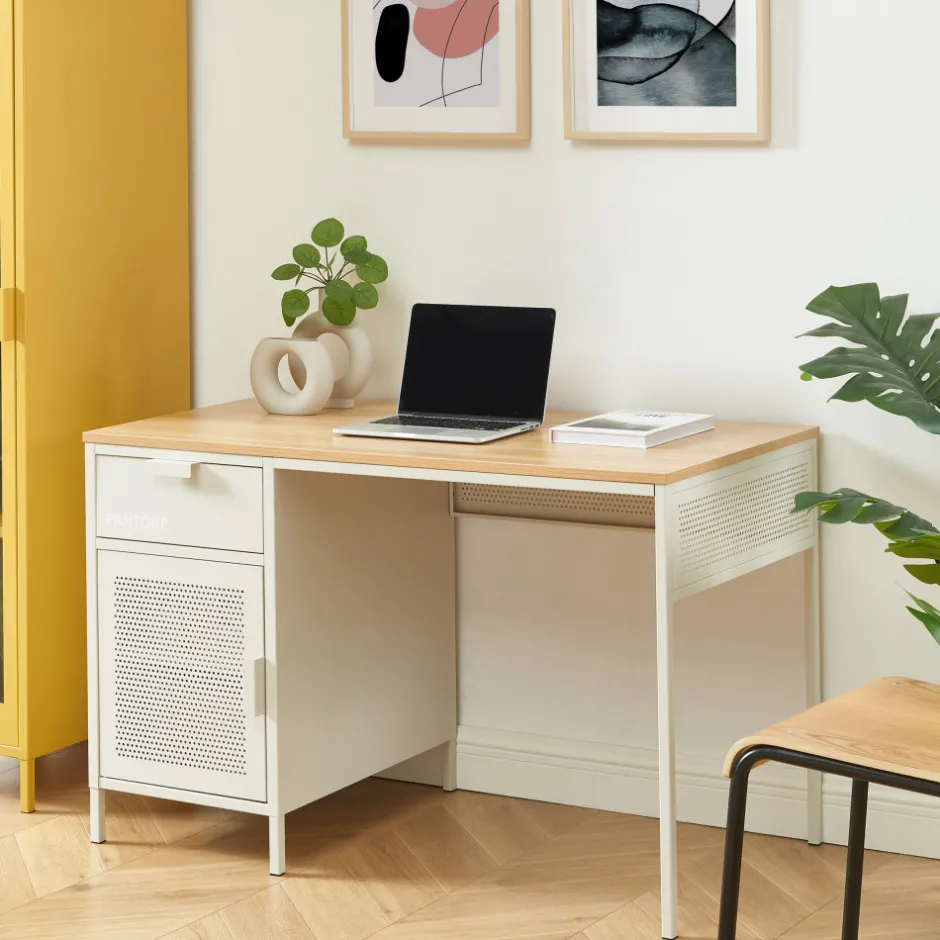Discount Pantone NINO Bureau 1 porte 1 tiroir en métal L120cm