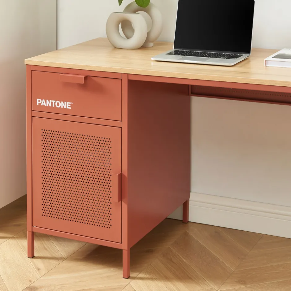 Discount Pantone NINO Bureau 1 porte 1 tiroir en métal L120cm