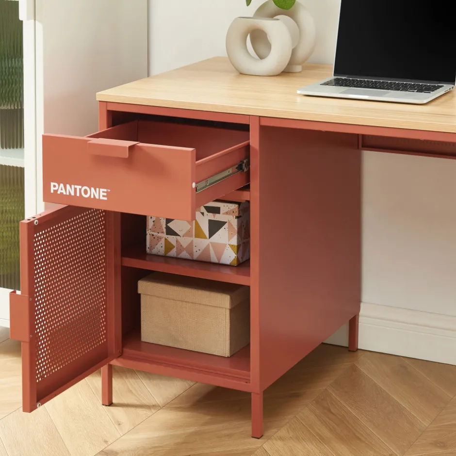 Discount Pantone NINO Bureau 1 porte 1 tiroir en métal L120cm