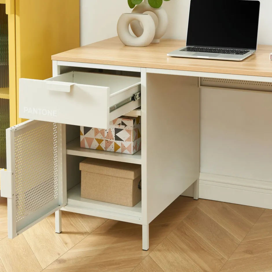 Discount Pantone NINO Bureau 1 porte 1 tiroir en métal L120cm